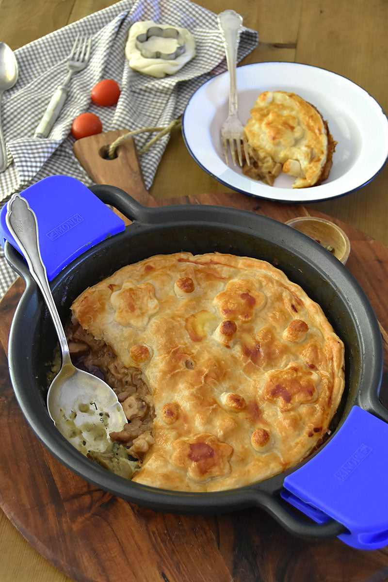 Hähnchenkuchen mit Pilzen