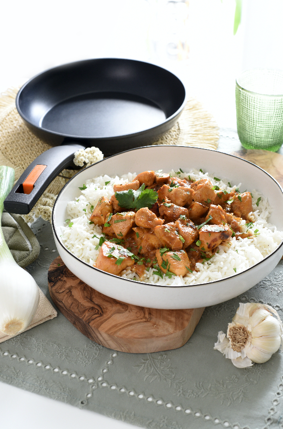 Pollo al curry con leche de coco