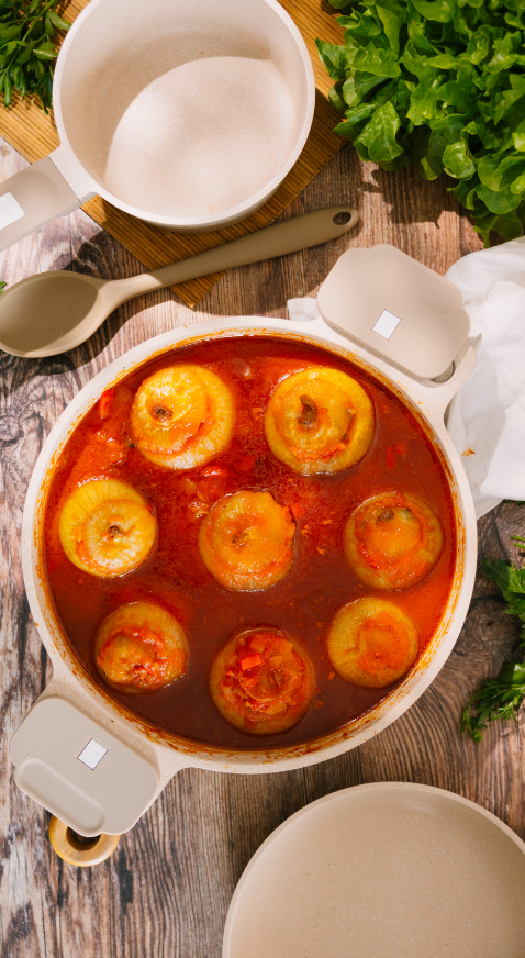 CEBOLLAS RELLENAS EN SALSA
