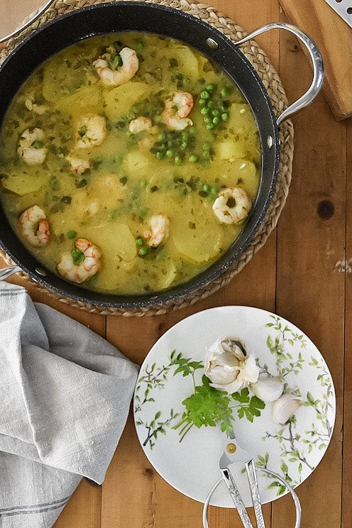 Patatas en salsa verde