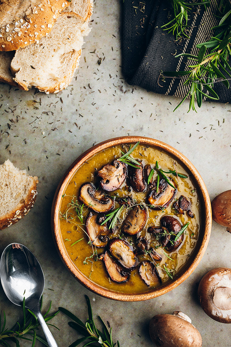 Gemüsecreme mit Portobellos