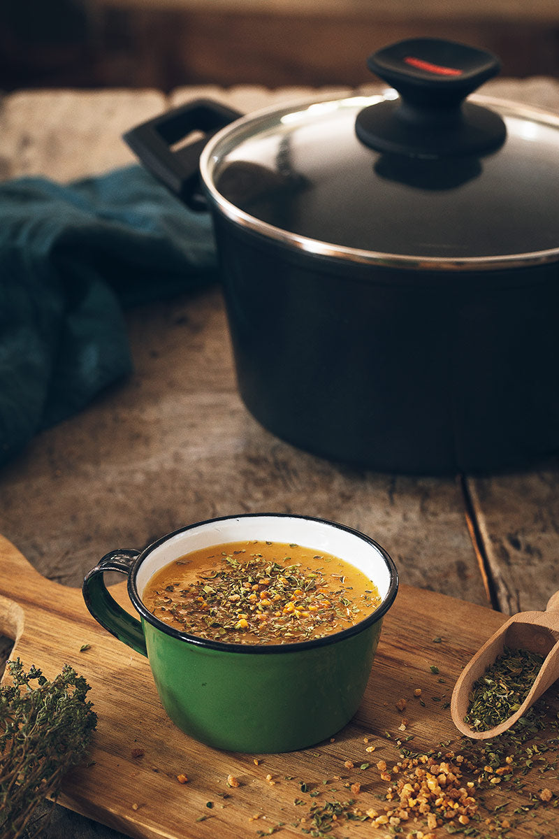 Cold carrot and orange soup