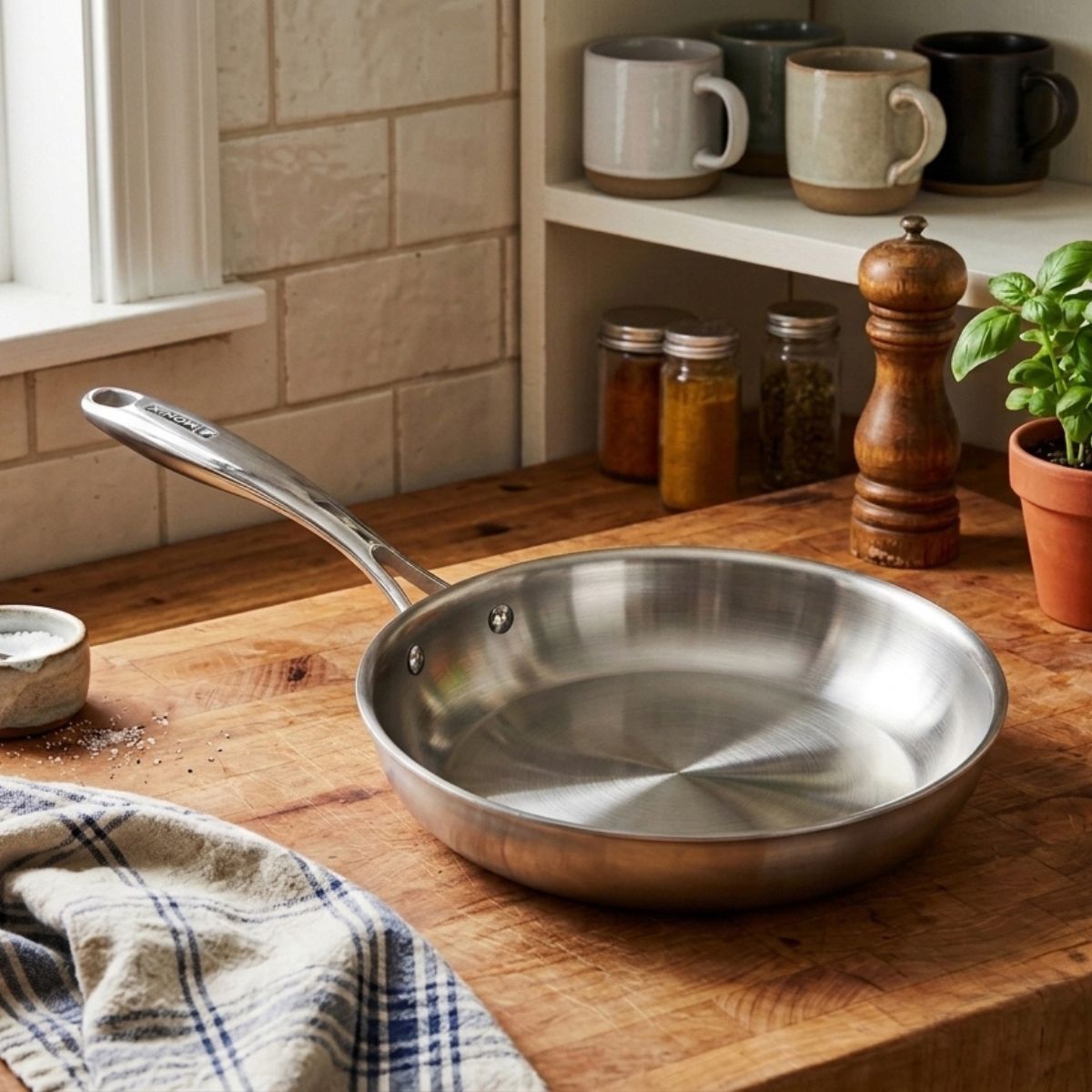 Sartén de acero inoxidable triply sin antiadherente Planet Inox