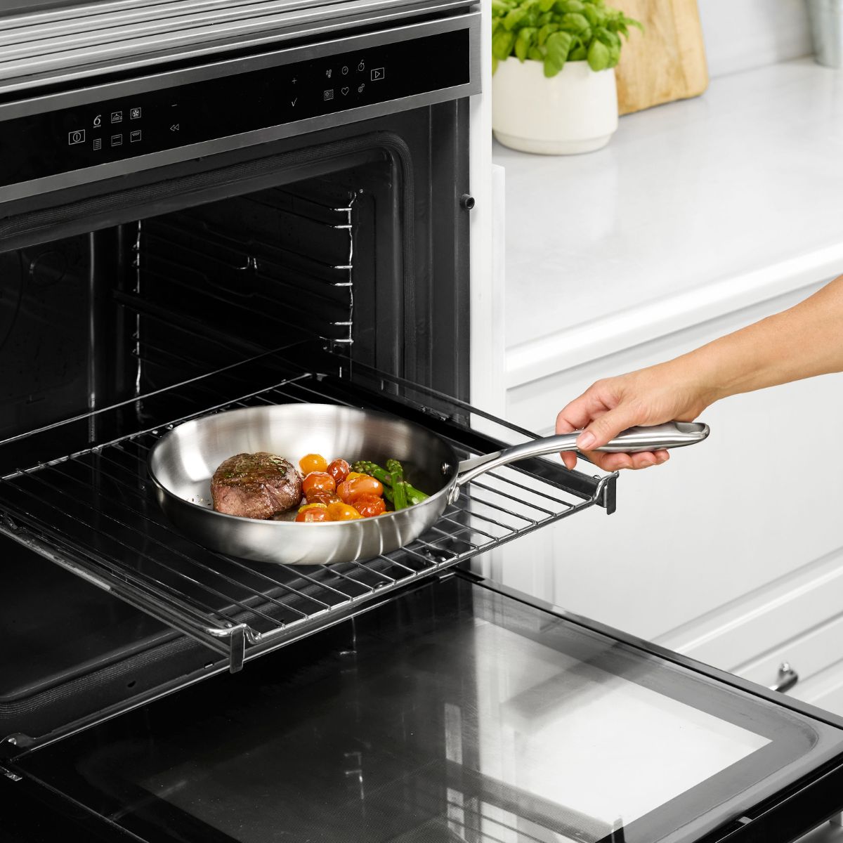 Set de 3 sartenes de acero inoxidable triply sin antiadherente Planet Inox