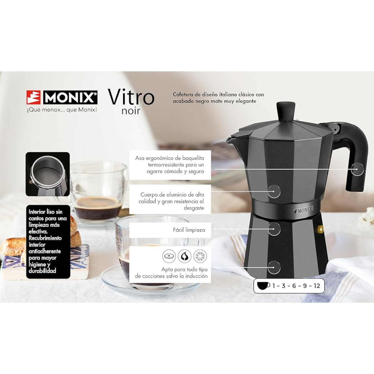 Cafetera Vitro-Noir