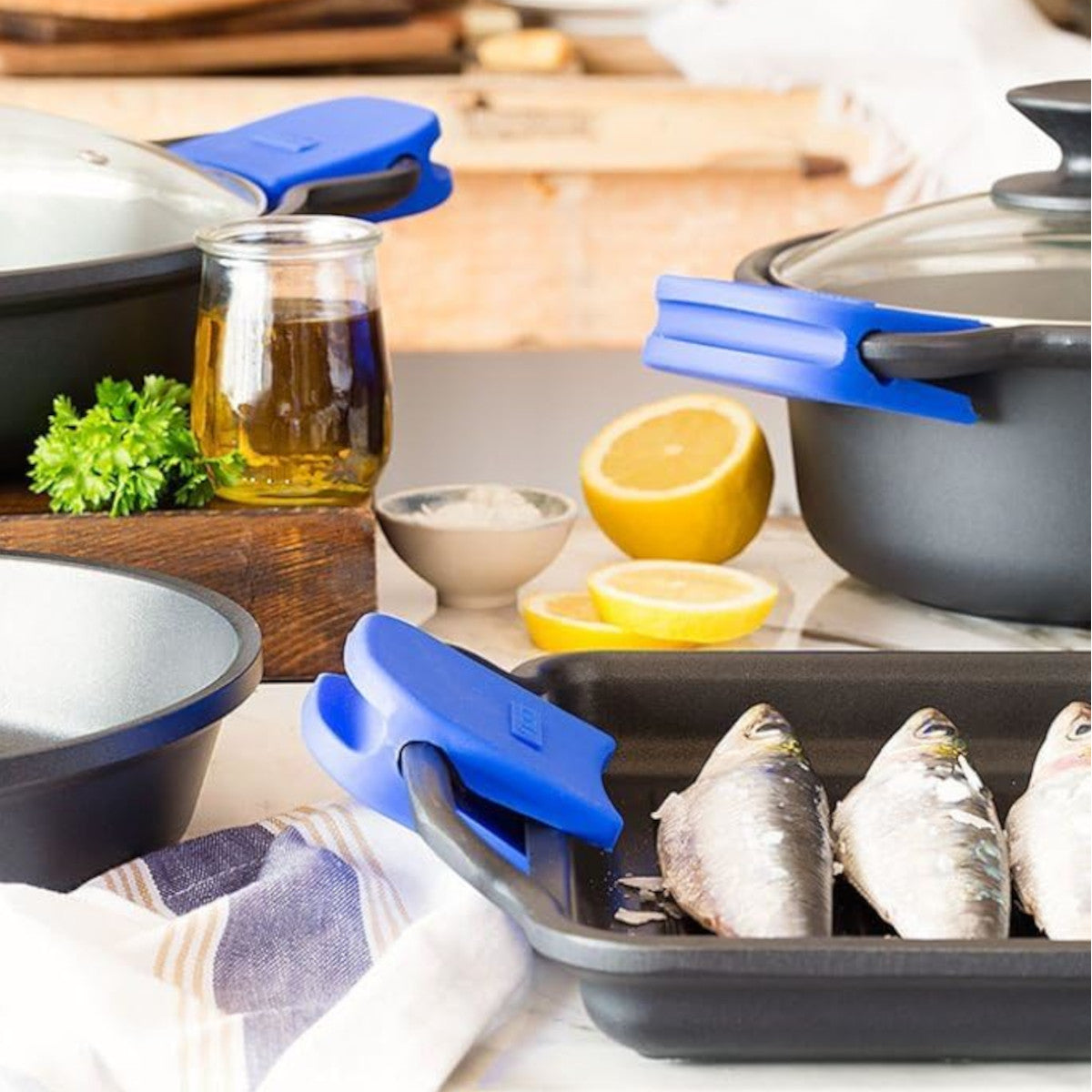 Wok con asas de silicona Solid+