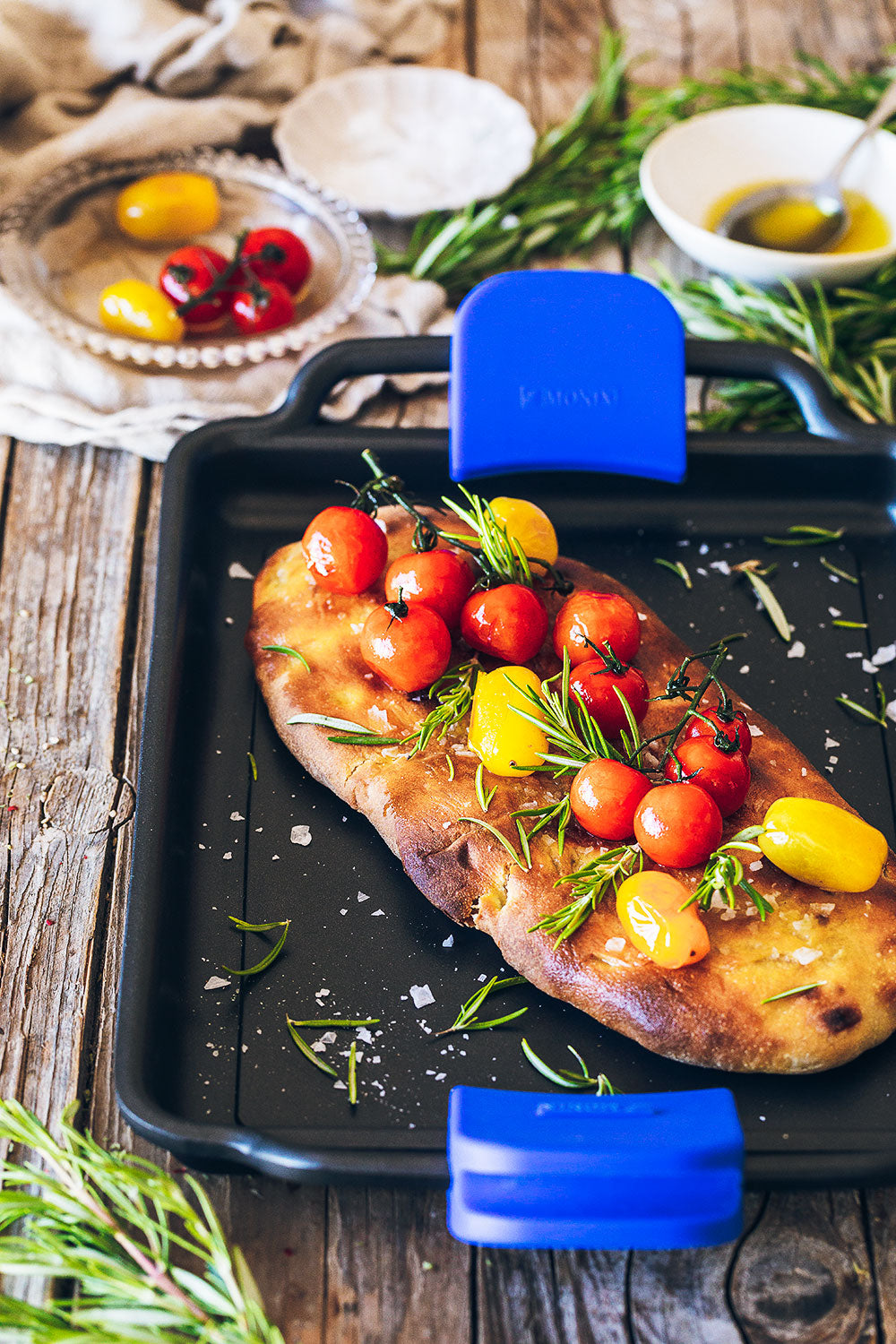 Focaccia mit sautierten Tomaten