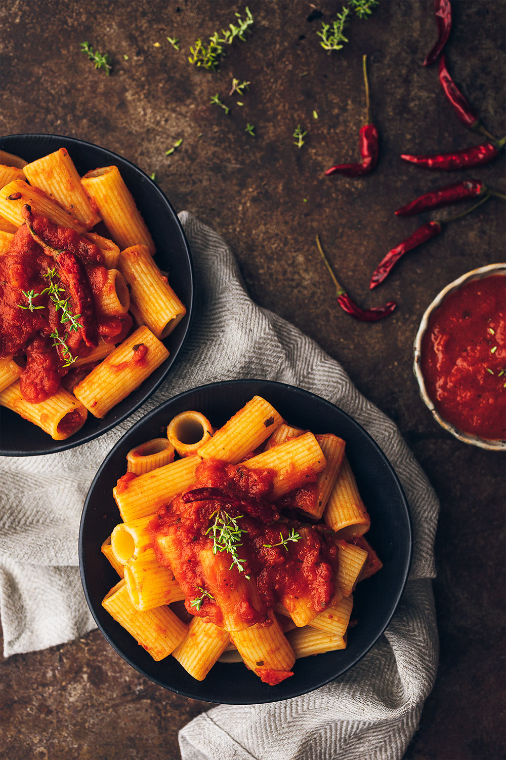 Rigatoni con salsa arrabbiata