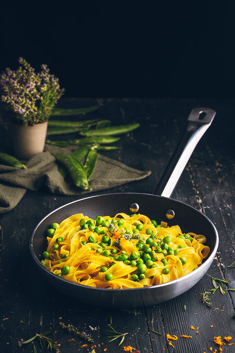 Pasta with peas and orange butter