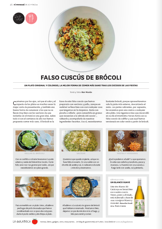 receta en la revista 20 Minutos