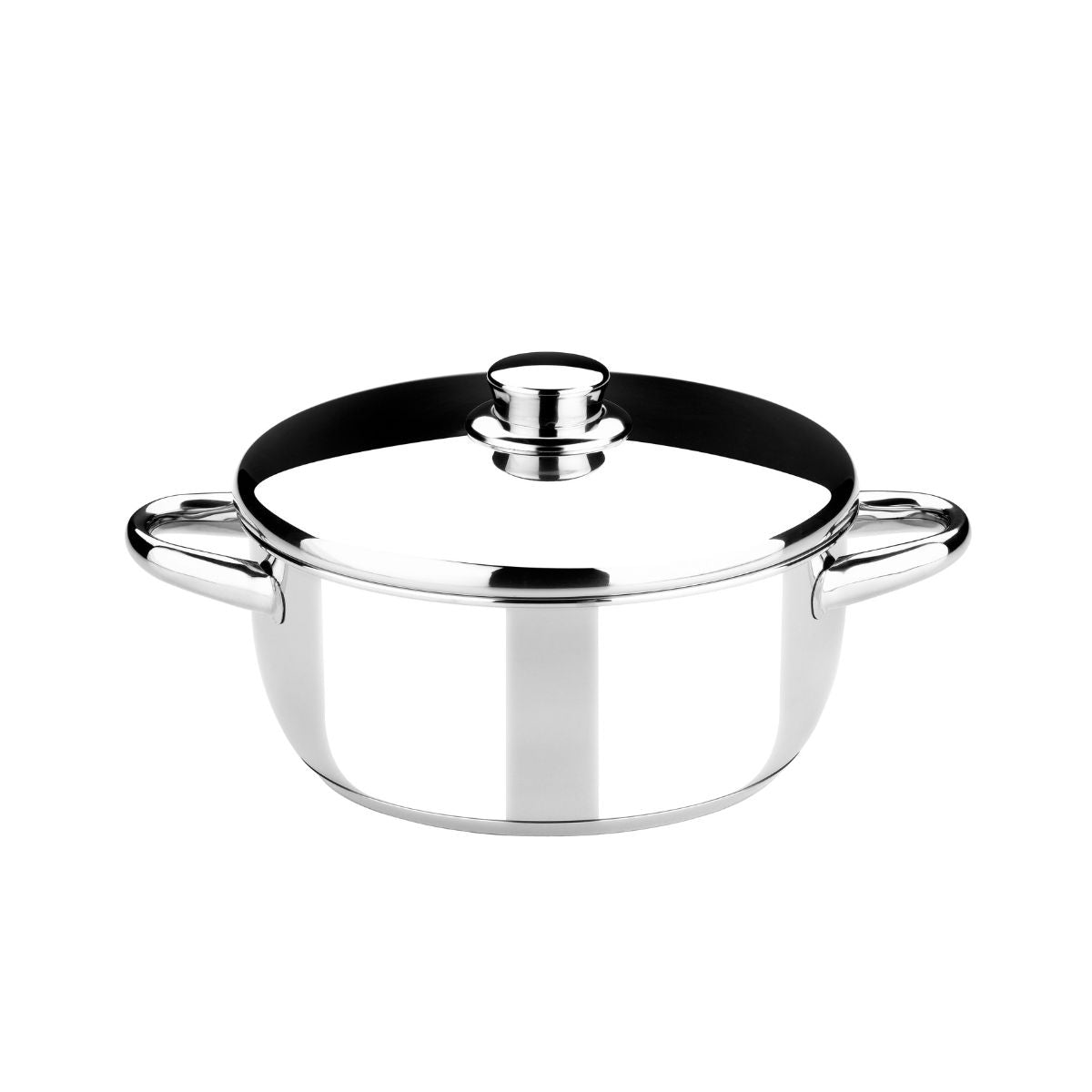 Cacerola alta de acero inoxidable sin antiadherente Optima con tapa