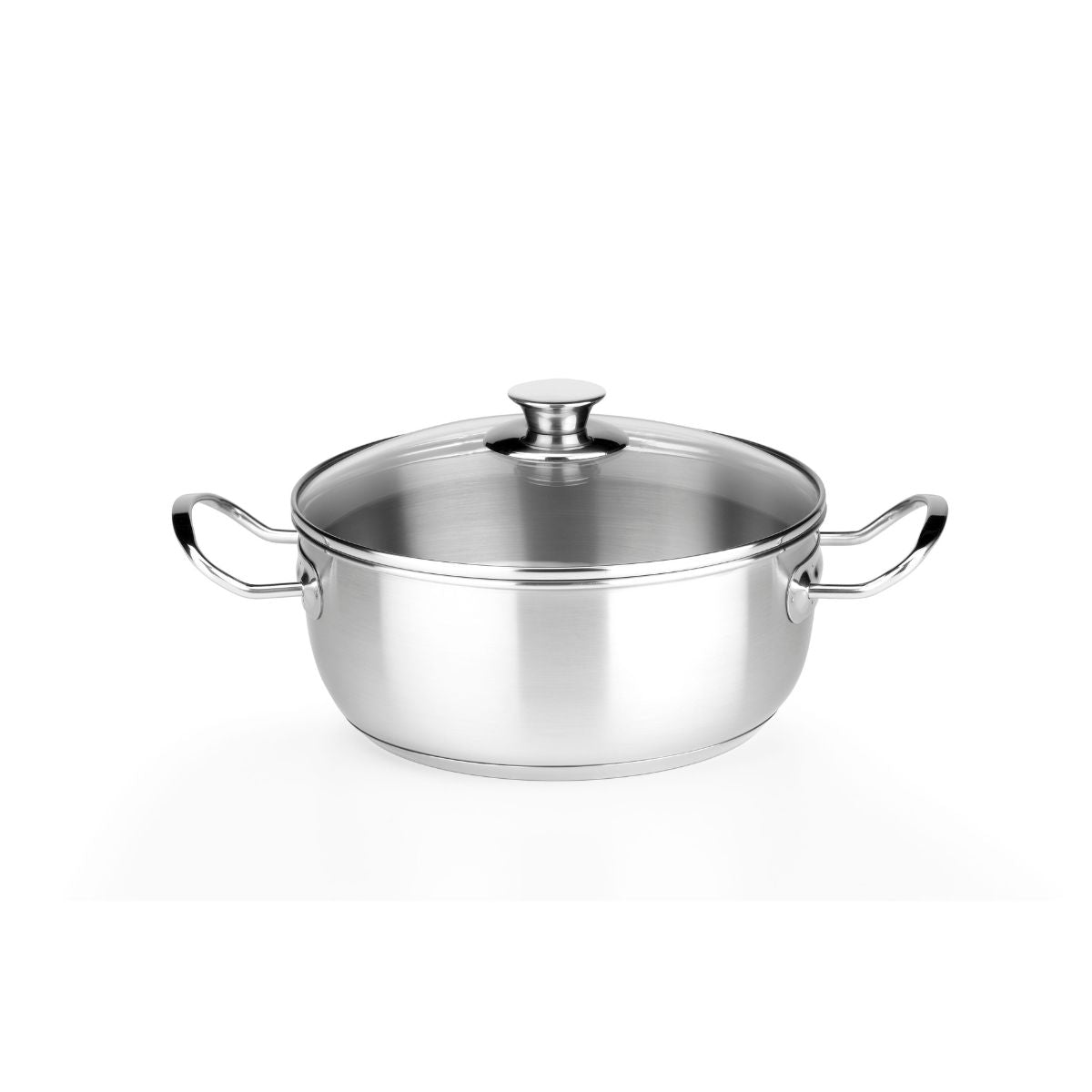 Cacerola de acero inoxidable sin antiadherente Chef con tapa de cristal