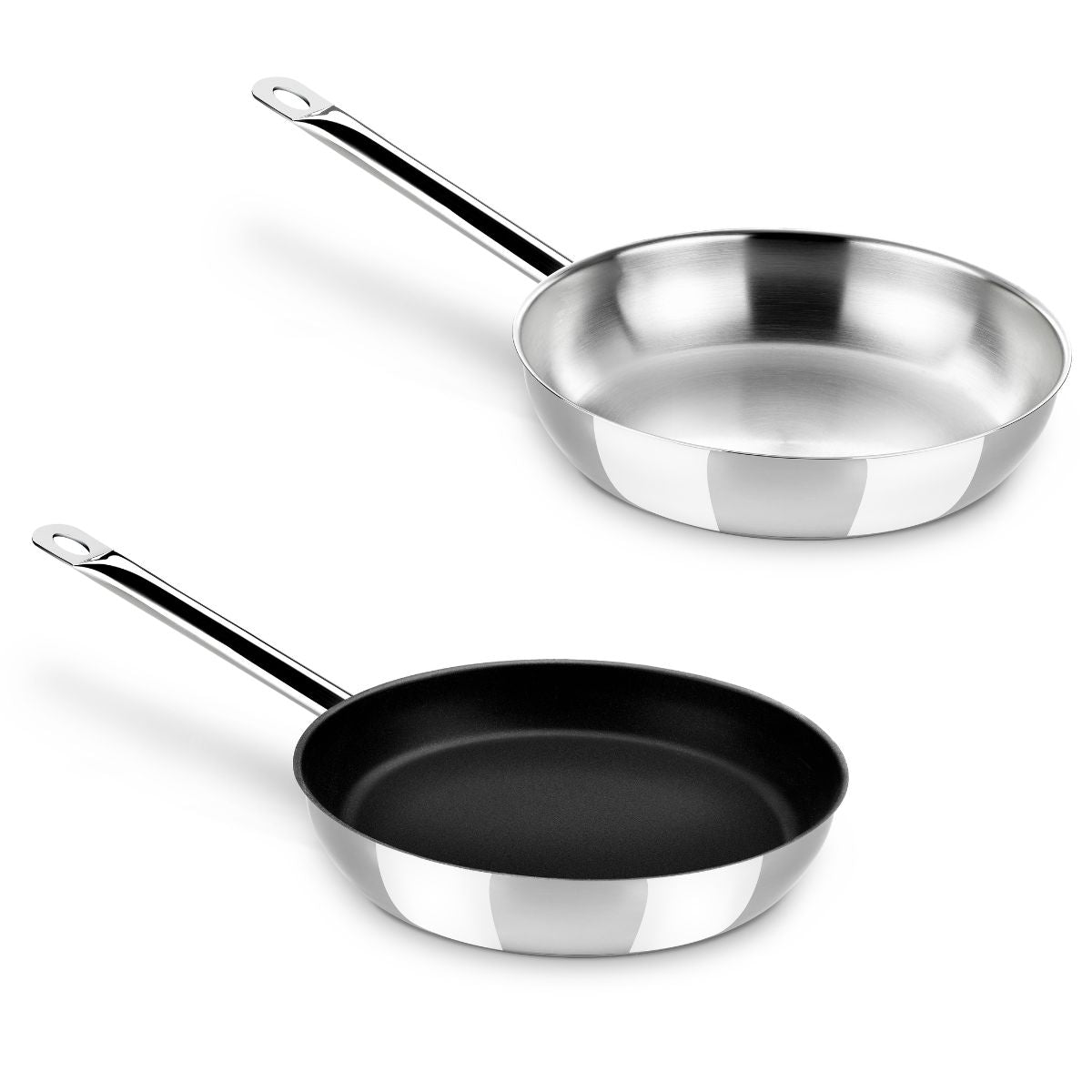 Set de 2 sartenes Chef con antiadherente y sin antiadherente 20 y 24 cm