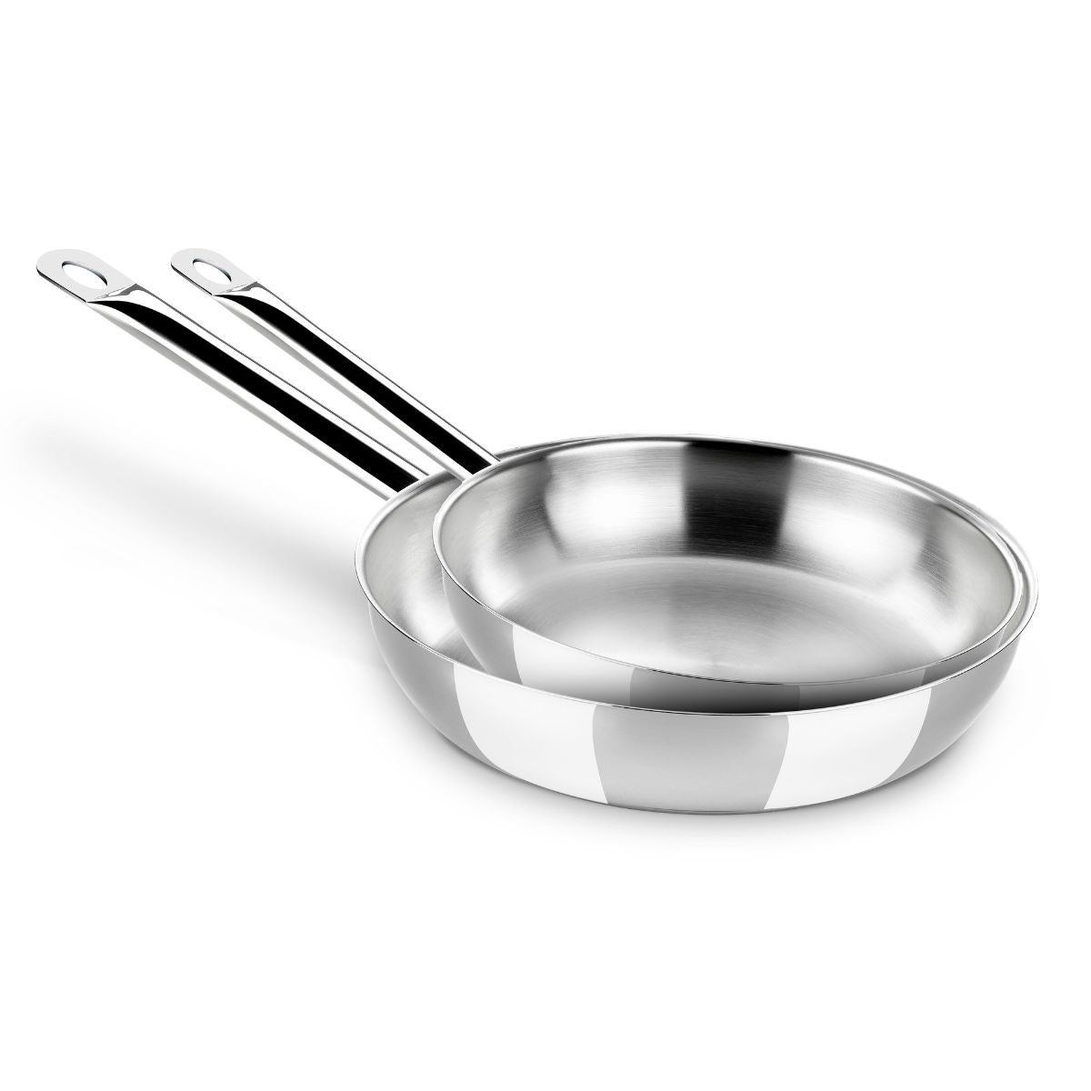 Set de 2 sartenes de acero inoxidable sin antiadherente Chef 20 y 24 cm