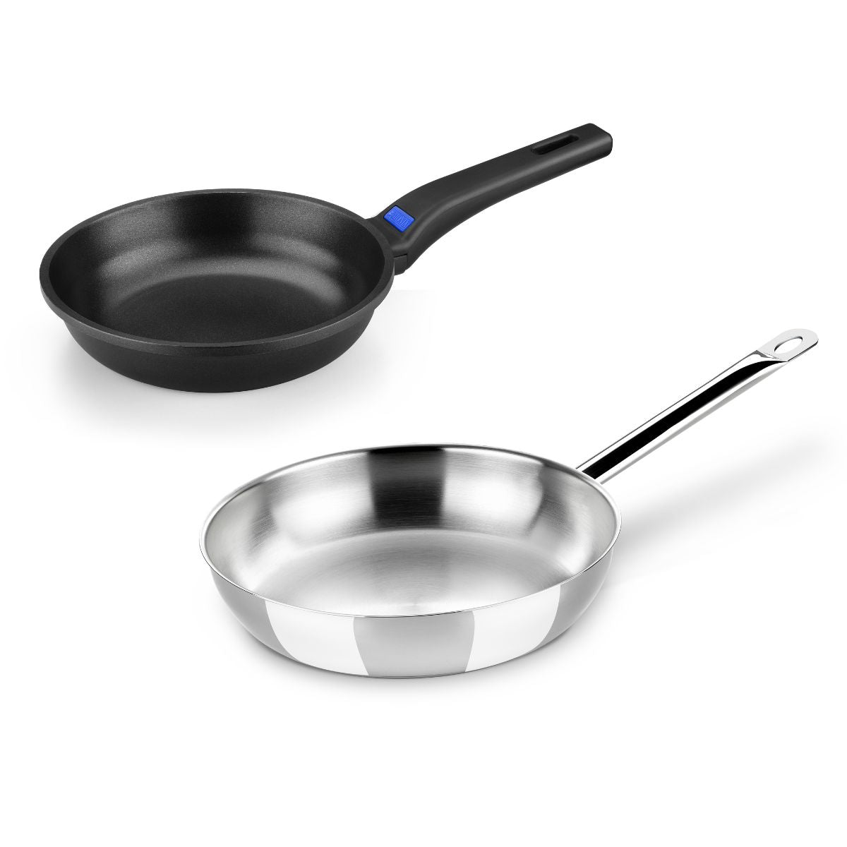 Set de sartén Solid+ y sartén de acero inoxidable sin antiadherentes Chef 20 y 24cm