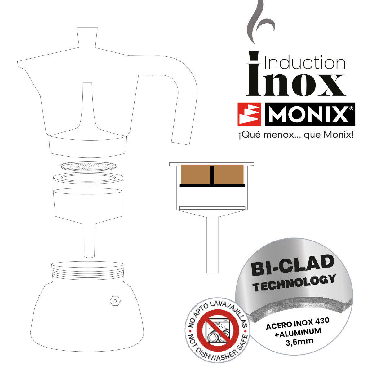 Cafetera Induction Inox