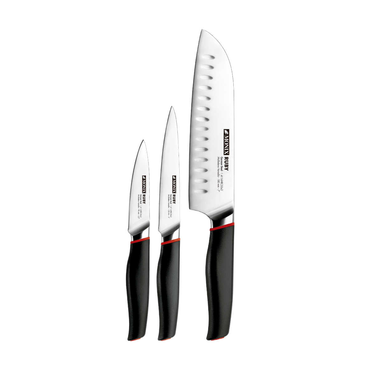 Set de 3 cuchilllos de cocina Ruby