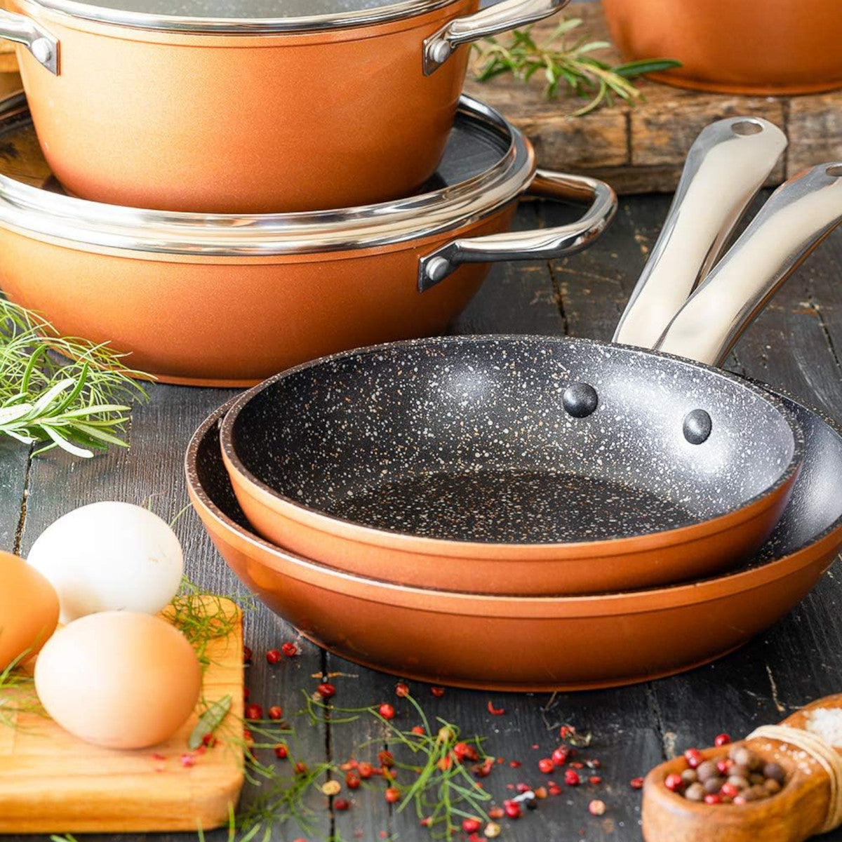 Set di 2 padelle Copper 20 e 24 cm